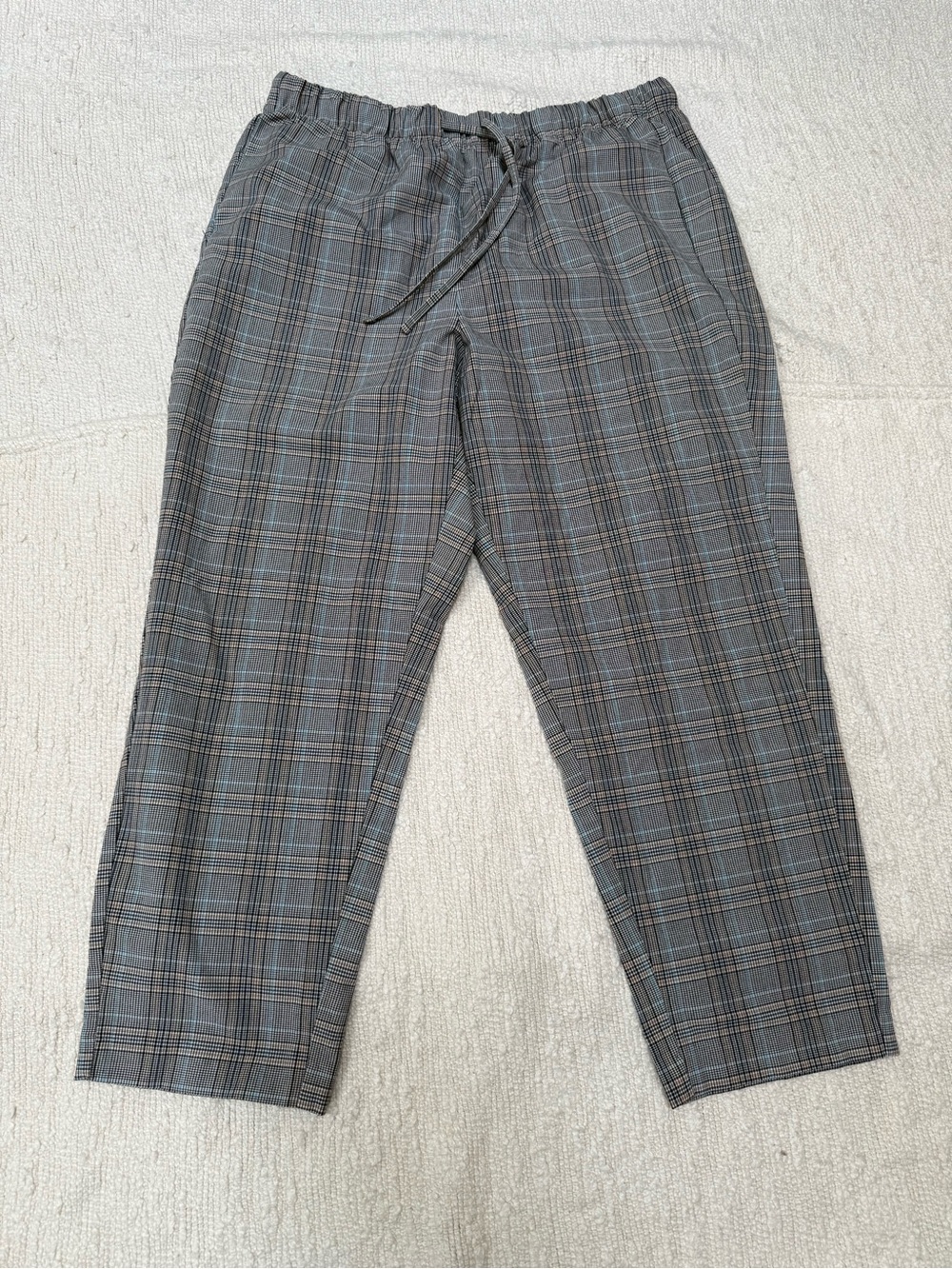 C By One Women’s Multicolor Plaid Pants Drawstring Waist Pockets Size Large